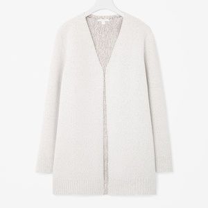 COS Bonded Open-front Off White Cardigan Size M